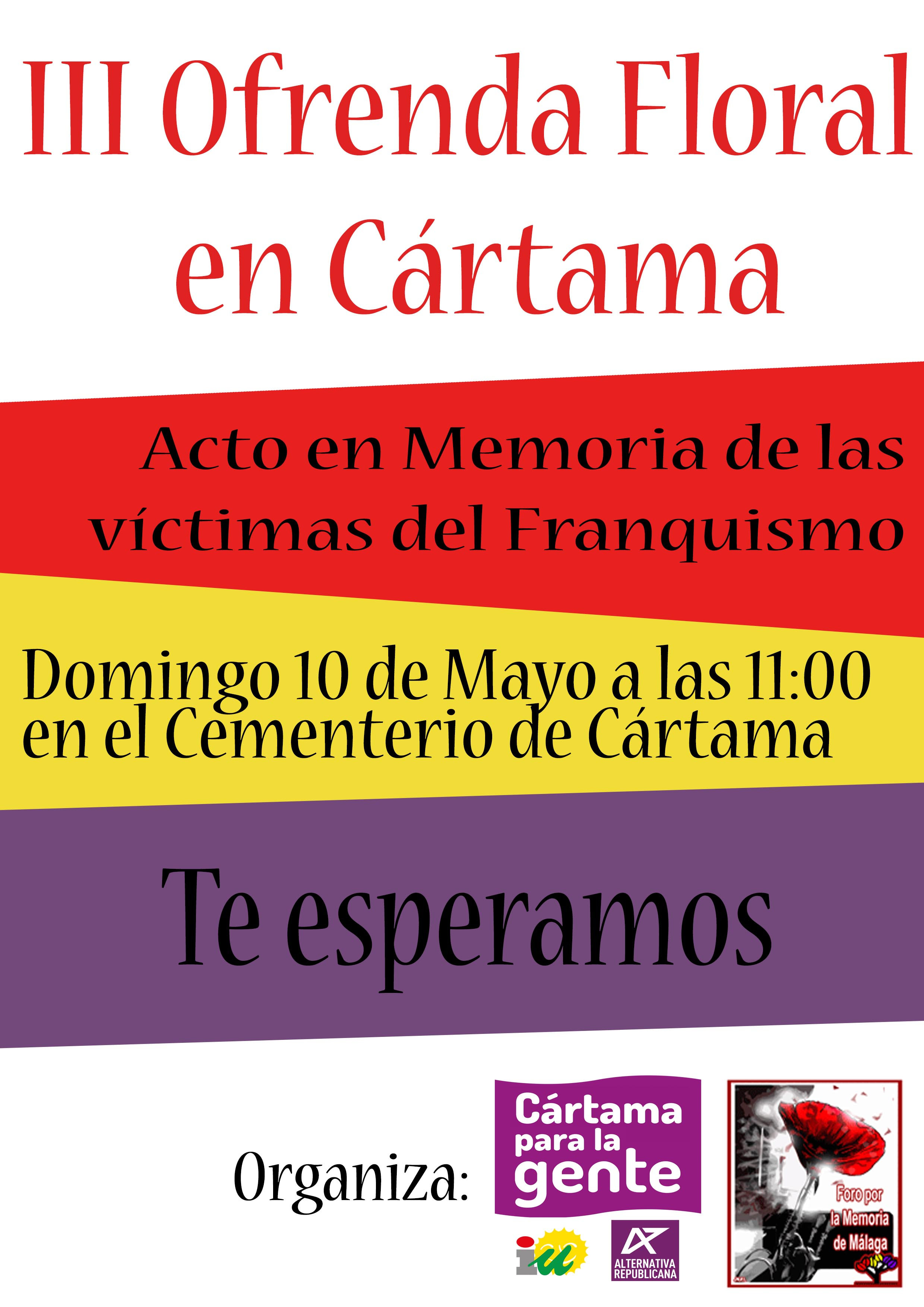 III homenaje a los asesinados por el franquismo en Cártama